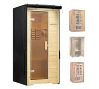 Copertura impermeabile per sauna da esterno/interno copertura resistente per sauna domestica a infrarossi in legno resistente allo sbiadimento solo copertura,Nero,71x84x149cm