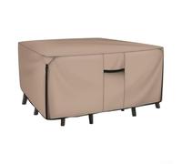 Copertura impermeabile per tavolo da patio in tessuto Oxford 210D, per set fino a 345 x 188 cm, resistente ai raggi UV e antivento, con orlo elastico e clip, marrone (188 x 188 cm)