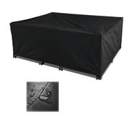 Copertura impermeabile per tavolo da pranzo a 8 posti, 120 x 90 x 100 cm, grande, antivento, resistente agli strappi, anti-UV, rettangolare, per mobili da giardino in rattan nero