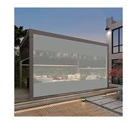 Copertura impermeabile per terrazza con occhielli, isolamento termico, antivento, trasparente, grigio, per pergola, garage, padiglione, 2,4 x 2 m, protezione durevole per esterni