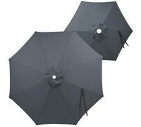 Copertura Impermeabile Telo di Ricambio per Ombrellone da Giardino 2m 2.7m 3m 6/8 Stecche Durevole Anti-UV Baldacchino per Piscina Terrazza Esterno e Cortile(Gray,2m/6.5ft-8ribs)
