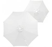 Copertura Impermeabile Telo di Ricambio per Ombrellone da Giardino 2m 2.7m 3m 6/8 Stecche Durevole Anti-UV Baldacchino per Piscina Terrazza Esterno e Cortile(Pure white,2.15m/7ft-6ribs)