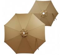 Copertura Impermeabile Telo di Ricambio per Ombrellone da Giardino 2m 2.7m 3m 6/8 Stecche Durevole Anti-UV Baldacchino per Piscina Terrazza Esterno e Cortile(Khaki,2m/6.5ft-6ribs)