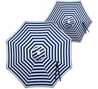 Copertura Impermeabile Telo di Ricambio per Ombrellone da Giardino 2m 2.7m 3m 6/8 Stecche Durevole Anti-UV Baldacchino per Piscina Terrazza Esterno e Cortile(Blue and white,3.3m/10.8ft-8ribs)