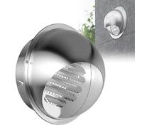 Copertura in acciaio per bocchette di ventilazion Copertura for sfiato di scarico dell'asciugatrice rotonda in acciaio inossidabile 304, argento, for tubi da 2-12 pollici(150mm)