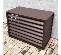Copertura in alluminio AConditer Scudo per la privacy all'aperto per unità split pompa di calore proteggere si adatta 1.5P/2~3P/5P Leaf Guard Brown 110x60x80cm