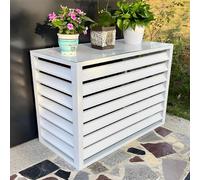 Copertura in alluminio per condizionatori d'aria e pompe di calore Supporto per impianti Mini Split AC Copertura per unità esterna Riduzione del rumore Protezione dagli agenti atmosferici Design