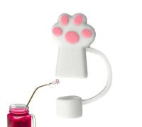 Copertura in cannuccia in silicone, simpatico topper in cannuccia in silicone,Copertura in paglia a forma di artiglio di gatto | Strumento per bere dal design antispruzzo per scuola, casa, viaggi, dor