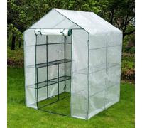 Copertura in PE della Serra, Piccola copertura della casa verde per piante, Copertura della casa per piante all'aperto portatile per la coltivazione di piante in giardino(White,143*73*195cm)