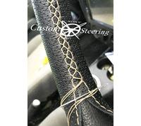 Copertura In Pelle Perforata Nera Per Il Volante Da 37Cm Di Un'Auto Classica