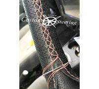 Copertura In Pelle Perforata Nera Per Il Volante Da 37Cm Di Un'Auto Classica