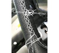Copertura In Pelle Perforata Nera Per Il Volante Di 35,5 Cm Di Un'Auto Classica