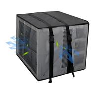 Copertura in rete per condizionatori d'aria da esterni, antipolvere, colore nero, in tessuto Oxford e PVC, con cinghie con fibbia, protezione da detriti e foglie, dissipazione del calore, diverse