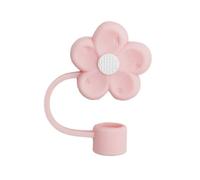 Copertura in silicone per beccucci per cannucce, a forma di fiore, tappo antipolvere per cannuccia morbido (rosa)