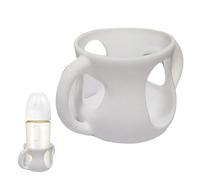 Copertura in silicone per biberon: flessibile in gomma, supporto per latte anti scivolo | Guardia di medie dimensioni con design a doppia maniglia, scudo resistente agli urti per