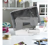 Copertura in tessuto grigio multitasche antipolvere per macchina da cucire dispo