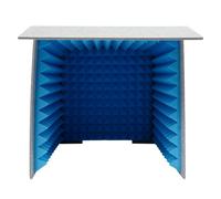 Copertura insonorizzante per desktop, cabina vocale, portatile, schermatura fonoassorbente, schiuma isolante, 60 x 60 x 60 cm, per registrazioni vocali, streaming live (blu)