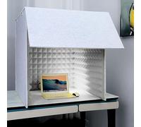 Copertura Insonorizzata da Tavolo, Cabina Audio di Isolamento Portatile, Studio di Registrazione Audio Autocostruito, Schermo Assorbente, Isolatore Acustico, Cubo Cabina in Schiuma, Grey