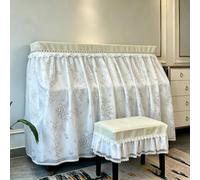 Copertura integrale in pizzo per pianoforte verticale e panca stile europeo | Design con apertura centrale, per la maggior parte dei pianoforti verticali copertura per pianoforte(C,DOUBLE CHAIR COVER)