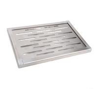 Copertura invisibile in acciaio inossidabile 201 con telaio, piastra di drenaggio antiscivolo per strade comunali, scuole, piazze e aree residenziali (argento) (200 x 300 x 20 x 2)