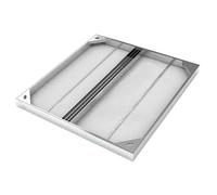 Copertura invisibile in acciaio inox e telaio per camera di ispezione a filo per parchi, giardini, prati, cortili, vialetti (60 x 60 cm)