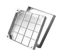 Copertura invisibile per botola in acciaio inox, 80 x 80 cm, quadrata, per ispezioni, resistente, accesso esterno, facile installazione, altezza 5 cm, per un'integrazione senza soluzione di continuità