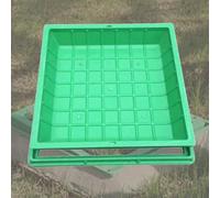 Copertura invisibile per pozzetto, 81,3 x 81,3 cm, resistente, quadrato, in plastica, con telaio e ganci di sollevamento, per parchi all'aperto, prato, fossa biologica e decorazione da giardino (1