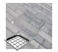 Copertura invisibile per pozzetto per fognature con base, 90 x 90 cm, coperchio di accesso e telaio per uso esterno su prato e cortile (altezza 5 cm), design a basso profilo
