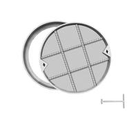 Copertura invisibile per serbatoio settico, coperchio da incasso in acciaio inox, con ganci e foro per la mano, design rotondo