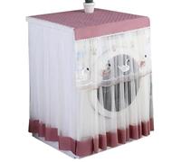 Copertura Lavatrice Copri lavatrice completamente automatico con ciondolo a nappa e ricamo in pizzo, copri a tamburo protezione solare(Style-D2)