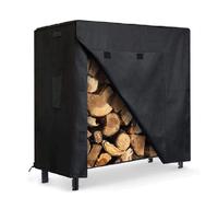 Copertura Legna da Ardere 1PZ Nero Grande 96x24x42inch Argento Rivestito Panno O