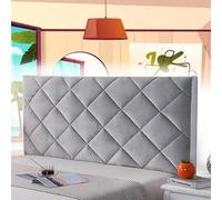 Copertura Letto Matrimoniale e Singolo Estensibile, Copri Testiera Imbottita Grigio, 120cm