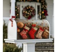 Copertura magnetica per cassetta della posta, ornamento natalizio in pino rosso, decorazione per esterni e giardino, 53 x 64 cm