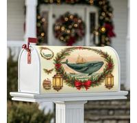 Copertura magnetica per cassetta delle lettere a forma di balena, decorazione per cassetta delle lettere in stile vintage, decorazione per cortile, 53 x 64 cm