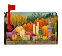 Copertura magnetica per cassetta delle lettere a forma di zucca, decorazione per il prato, decorazione rustica per candele di grano del Ringraziamento, 53 x 64 cm