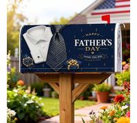Copertura magnetica per cassetta delle lettere con cravatta, per celebrare la camicia formale e per la festa del papà, blu navy, decorazione per porta d'ingresso, 45,7 x 53,7 cm