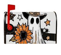 Copertura magnetica per cassetta delle lettere con fantasma, per Halloween, festivo, girasole, stelle, Halloween, decorazione per prato, 53 x 65,5 cm