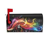 Copertura magnetica per cassetta delle lettere con melodia arcobaleno e note musicali, dimensioni standard, 64,8 x 53,3 cm, copertura per cassetta delle lettere primaverile ed estate, decorazione per