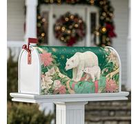 Copertura magnetica per cassetta delle lettere con orso polare, decorazione natalizia per la porta d'ingresso, 45,7 x 53,7 cm, colore: verde