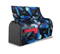 Copertura magnetica per cassetta delle lettere con stampa di farfalle blu, fiori bianchi, impermeabile, facile installazione