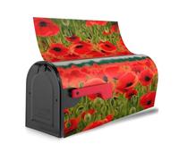Copertura magnetica per cassetta delle lettere con stampa di fiori di papavero e petali vivaci, decorazione natalizia per la casa