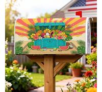 Copertura magnetica per cassetta delle lettere del tesoro, copertura decorativa per cassetta postale estiva con fiori vivaci tropicali e vivaci per decorare la casa e il giardino, 45,7 x 53,7 cm