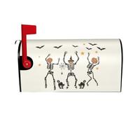 Copertura magnetica per cassetta delle lettere di Natale con teschio che danza di Halloween, 64,8 x 53,3 cm, copertura per cassetta delle lettere invernale, copertura per cassetta delle lettere per la