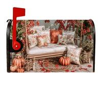 Copertura magnetica per cassetta delle lettere, motivo floreale rustico, colore arancione, decorazione per cortile, 53 x 64 cm