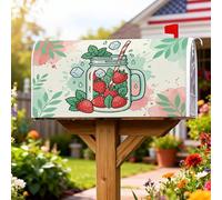 Copertura magnetica per cassetta postale a forma di fragola, blocco di ghiaccio estivo alla menta fresca, copertura decorativa per cassetta postale per decorazione del prato, 53 x 64 cm