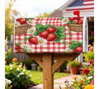 Copertura magnetica per cassetta postale a forma di fragola, copertura decorativa per cassetta postale estiva rustica estiva rossa per la decorazione del prato, 53 x 64 cm