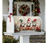 Copertura magnetica per cassetta postale a forma di gnomo, scatola regalo natalizia a forma di bastoncino di zucchero, protezione per cassetta postale per giardino, patio, decorazione 45,7 x 53,3 cm