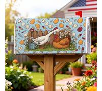 Copertura magnetica per cassetta postale a forma di oca, copertura per cassetta postale rustica con uova di gallina primaverili, per giardino, patio, decorazione, 53 x 64 cm
