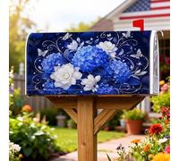 Copertura magnetica per cassetta postale a forma di ortensia, elegante e floreale, con rose e farfalle, per esterni, giardino, cortile, decorazione, 45,7 x 53,3 cm