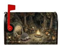 Copertura magnetica per cassetta postale a forma di riccio, rustica fantasiosa zucche da falò autunnali, copertura per cassetta della posta per esterni, decorazione da giardino, 53 x 64 cm